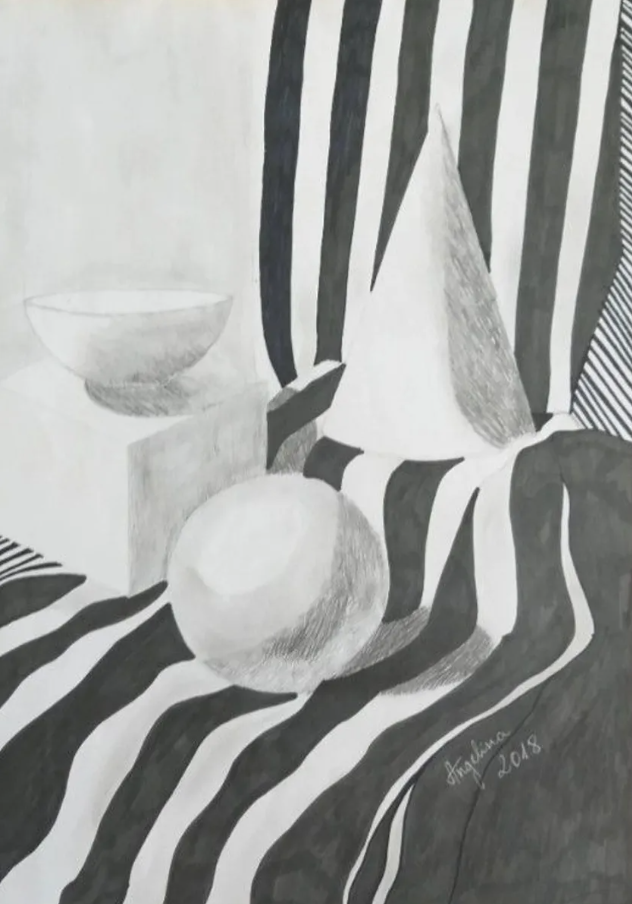 Kauss kujuditega. Akrüül. A3