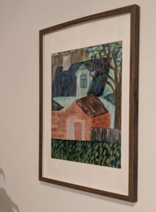 Pilt raami sees ja klaasiga kaitstud.