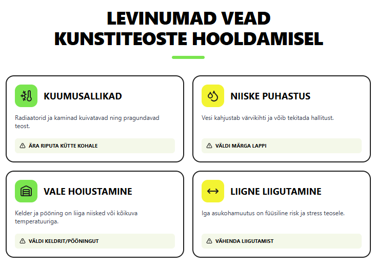 Praktilised nõuanded teoste pikaealisuse tagamiseks
